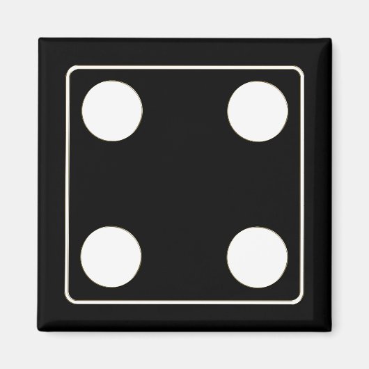 サイコロピップスの番号ホワイト4 +あなたのバックガー。 マグネット (正面)