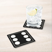 サイコロピップスの番号ホワイト6 +あなたのバックガー。 スクエアペーパーコースター (インサイチュ)