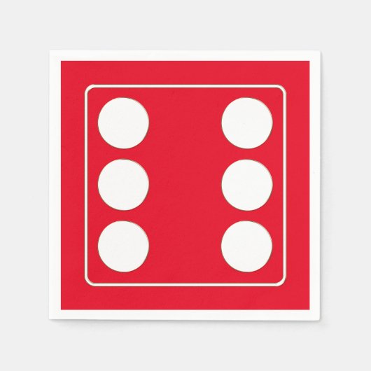 サイコロピップスの番号ホワイト6 +あなたのバックガー。 スタンダードカクテルナプキン (正面)