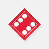 サイコロピップスの番号ホワイト6 +あなたのバックガー。 スタンダードカクテルナプキン (角)