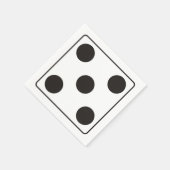 サイコロ数のpips 5 +あなたのバックガー。 スタンダードカクテルナプキン (角)