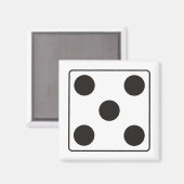 サイコロ数のpips 5 +あなたのバックガー。 マグネット (正面/裏面)