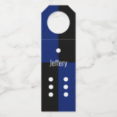 サイコロ水玉模様サイコロパターン青/黒 ボトルネックタグ (正面)