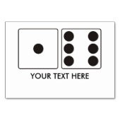 サイコロ番号1 + 6 +テキスト テーブルナンバー (裏面)