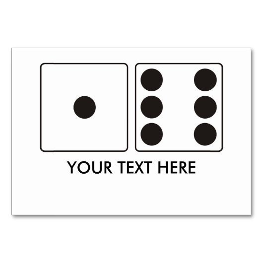 サイコロ番号1 + 6 +テキスト テーブルナンバー (正面)