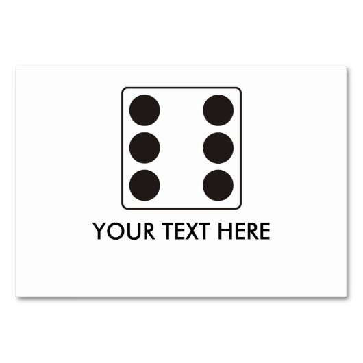 サイコロ番号6 +テキスト テーブルナンバー (正面)