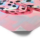 サイコロ絵を描ズウォールプリント鮮やか – ブルーピンクアート ポスター (角)