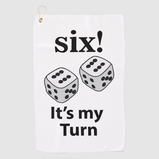 サイコロ転がの6人が私のターンの転がサイコロ ゴルフタオル (正面)