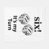 サイコロ転がの6人が私のターンの転がサイコロ フリースブランケット (正面(横))