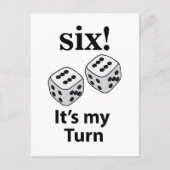 サイコロ転がの6人が私のターンの転がサイコロ ポストカード (正面)