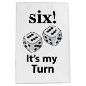 サイコロ転がの6人が私のターンの転がサイコロ ミディアムペーパーバッグ (正面)