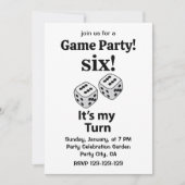 サイコロ転がの6人が私のターンの転がサイコロ 招待状 (正面)