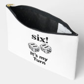 サイコロ転がの6番は私のターン転がサイコロのメークバッグ アクセサリーポーチ (見開き)