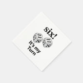 サイコロ転がの6私のターンのサイコロの転がパーティー スタンダードカクテルナプキン (角)