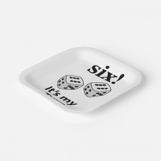 サイコロ転がの6私のターンのサイコロの転がパーティー ペーパープレート (傾斜あり)