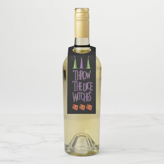 サイコロ魔女ハロウィーンバンコおもしろい ボトルネックタグ (ボトル)