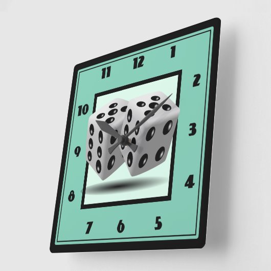 サイコロ スクエア壁時計 (傾斜)