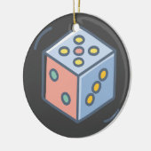 サイコロ セラミックオーナメント (左)