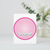 サイコロ(ピンク色の円をカスタマイズ可能) ポストカード (スタンド正面)