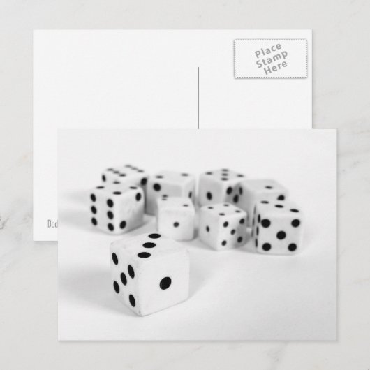 サイコロ – 白 ポストカード (正面/裏面)