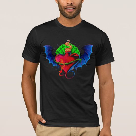 サイコ・ダイジー・ドラゴン・ウィング・ハート メンズTシャツ Tシャツ (正面)