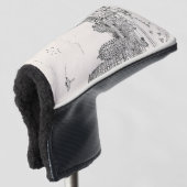 サイゴンパゴダベトナムシティスケープスケッチ ゴルフヘッドカバー (3/4 正面)