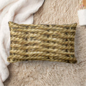 サイザルアサの篭織模様 ランバークッション (ブランケット)