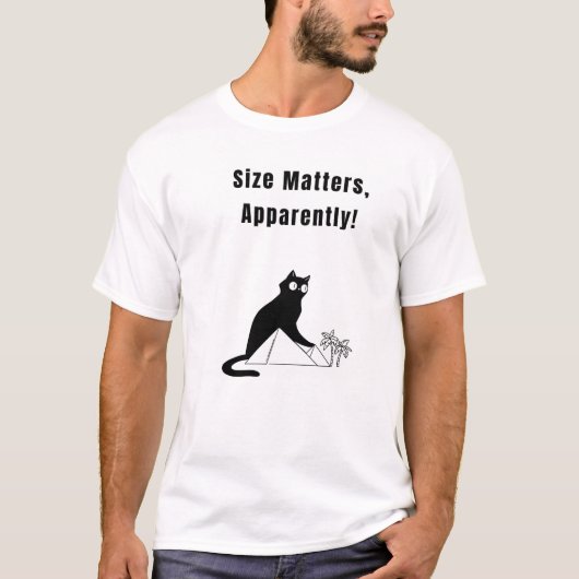 サイズが問題だ明らかに！キャッおもしろいト Tシャツ (正面)