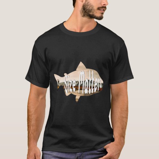 サイズが大切な釣りプリント Tシャツ (正面)