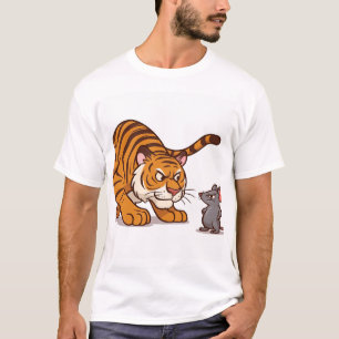 サイズが怖くない – マウスとタイガーの対決» Tシャツ