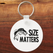 サイズが重要！おもしろい魚釣りデザイン キーホルダー (正面)