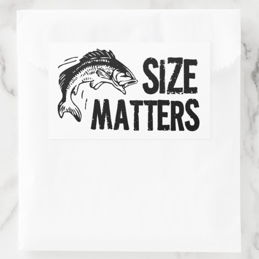 サイズが重要!おもしろい魚釣りデザイン 長方形シール (バッグ)