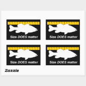 「サイズが重要」 – ベースおもしろい魚釣り 長方形シール (シート)