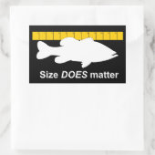 「サイズが重要」 – ベースおもしろい魚釣り 長方形シール (バッグ)