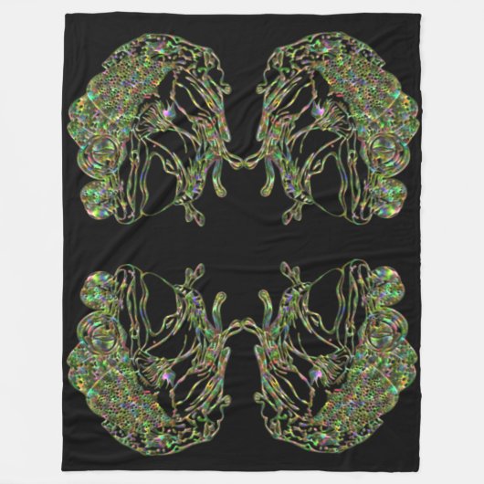 サイズすごいネオンカエル フリースブランケット (正面)