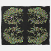 サイズすごいネオンカエル フリースブランケット (正面(横))