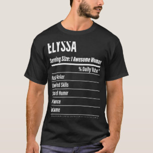 サイズのカロリーを提供するエリッサ栄養ファクト Tシャツ