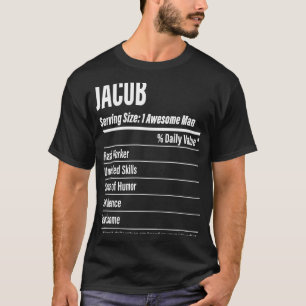 サイズのカロリーを提供するジェイコブ栄養事実 Tシャツ