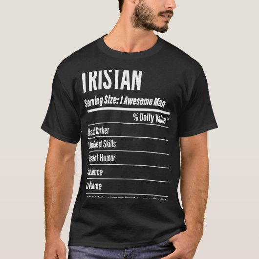 サイズのカロリーを提供するトリスタン栄養学的事実 Tシャツ (正面)
