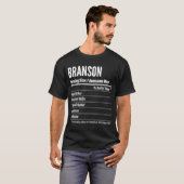 サイズのカロリーを提供するブランソン栄養事実 Tシャツ (正面フル)