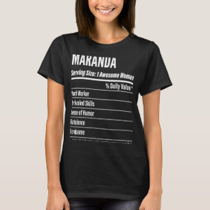 サイズのカロリーを提供するマランダ栄養事実 Tシャツ
