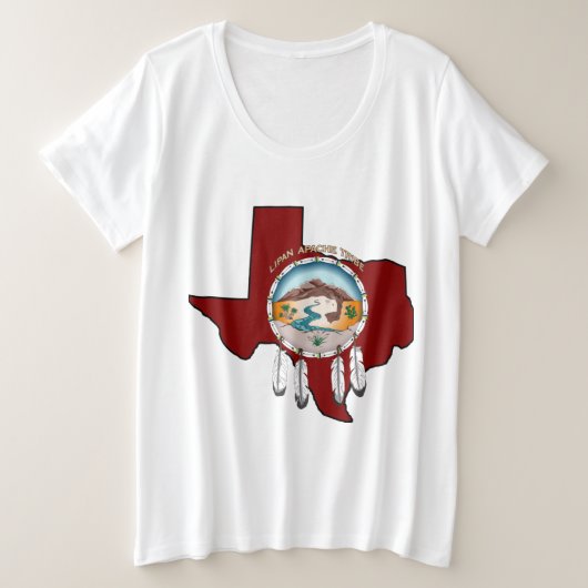 サイズのテリーの汗とテキサス州の種族の盾/女性 プラスサイズTシャツ (デザイン正面)