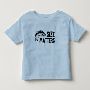サイズの問題! おもしろいな魚釣りのデザイン トドラーTシャツ