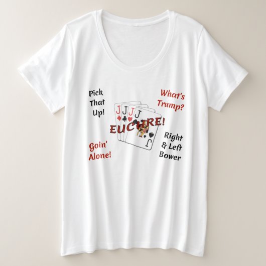 サイズの基本的なTシャツ- Euchreと女性! プラスサイズTシャツ (デザイン正面)