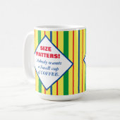 サイズの要カラフル件ストライプ コーヒーマグカップ (正面左)