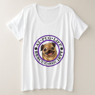 サイズのTシャツとAZのパグの生命 プラスサイズTシャツ