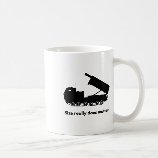 サイズは本当に重要 Mlrs ステッカー コーヒーマグカップ (右)