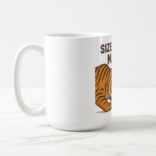 サイズは重要でない – Tigerおもしろいとマウスのデザイン コーヒーマグカップ (左)