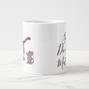サイズは重要でない – Tigerおもしろいとマウスのデザイン ジャンボコーヒーマグカップ