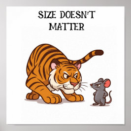 サイズは重要でない – Tigerおもしろいとマウスのデザイン ポスター